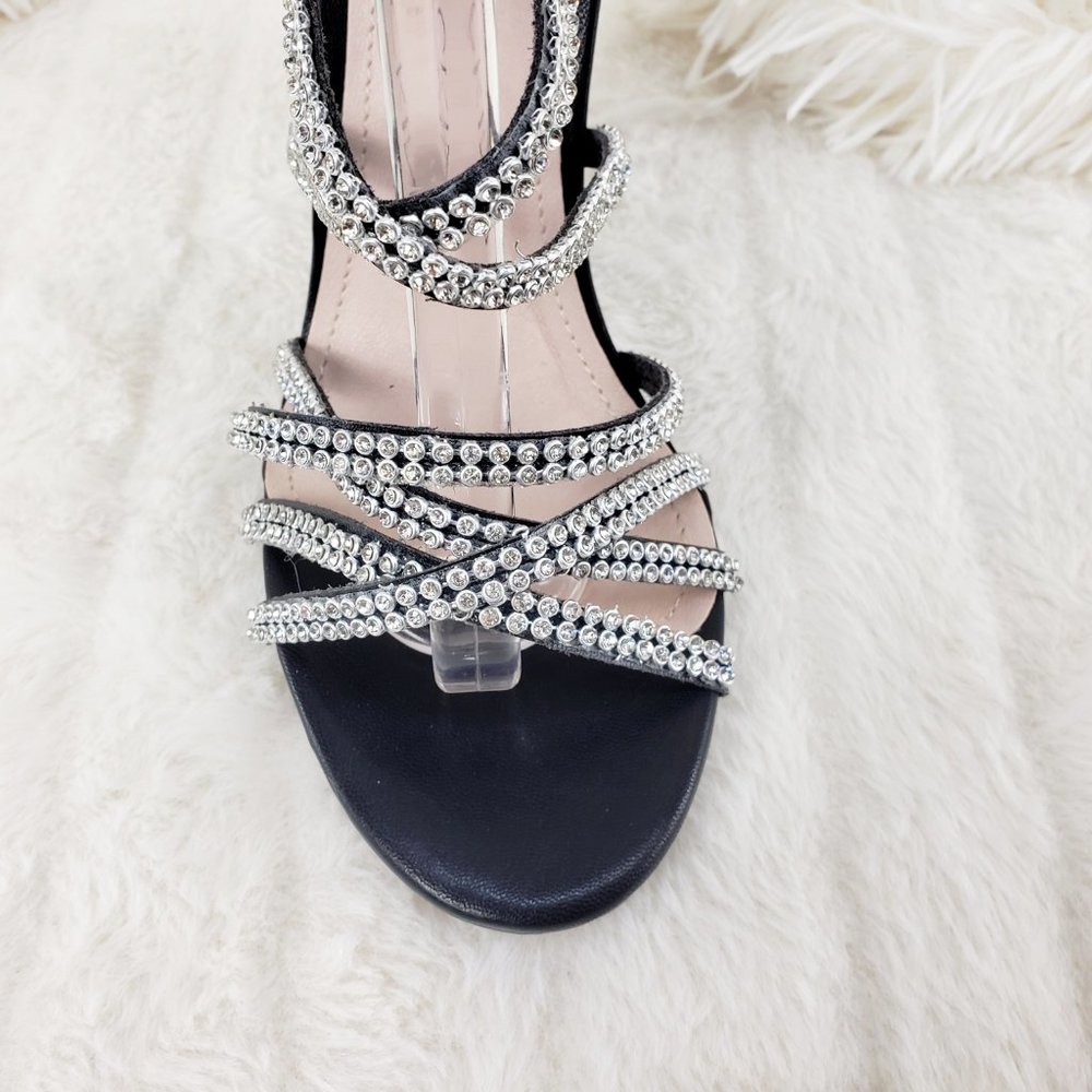 Black multi strap high heel shoes - Picture 8 of 11